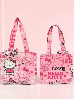 Handmade Hello Kitty Pink Patterned Quilted Tote bag